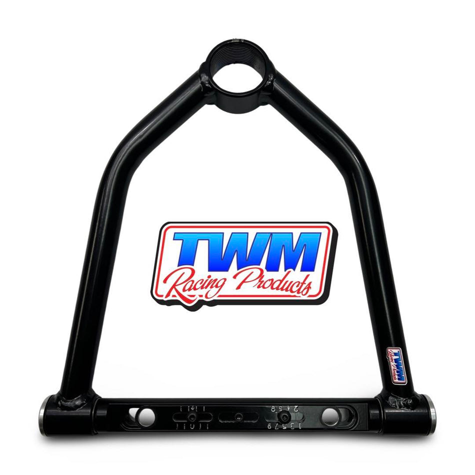 TWM Racing Products tubular suspension control arm in black finish for high-performance motorsports applications, available at Devil Race Parts.