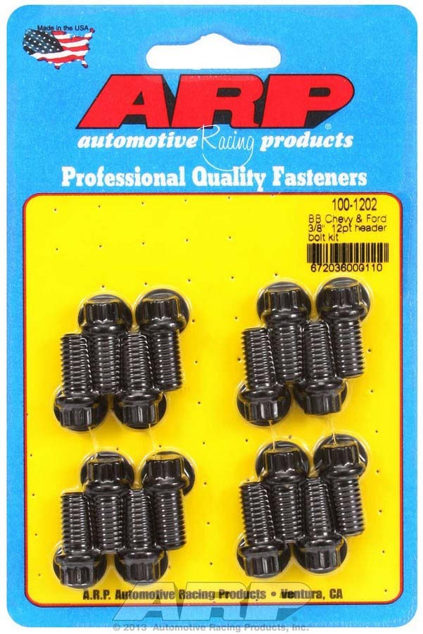 ARP Header Bolt Kit - 12pt. 3/8 x .750 UHL (16)