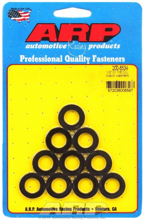 ARP Black Washers - 1/2 ID x 7/8 OD (10)