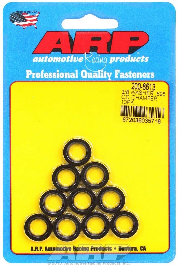 ARP Black Washers - 3/8ID x .625 OD Chamfer (10)