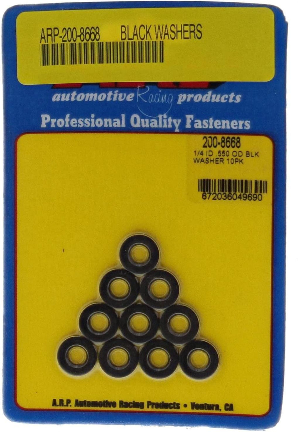 ARP 1/4 ID .550 OD Washers 10pk - Black