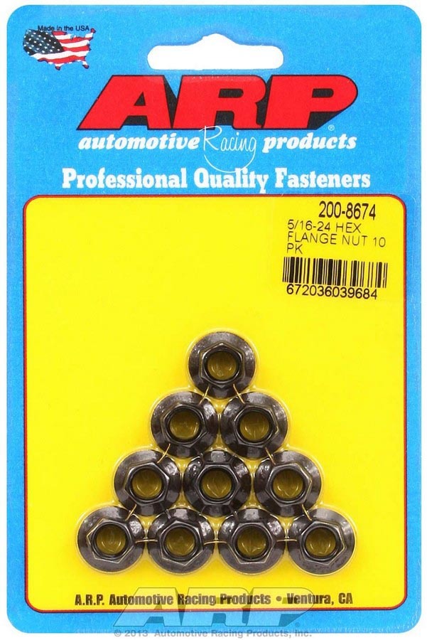 ARP Hex Nut Kit w/Flange 5/16-24 (10pk)