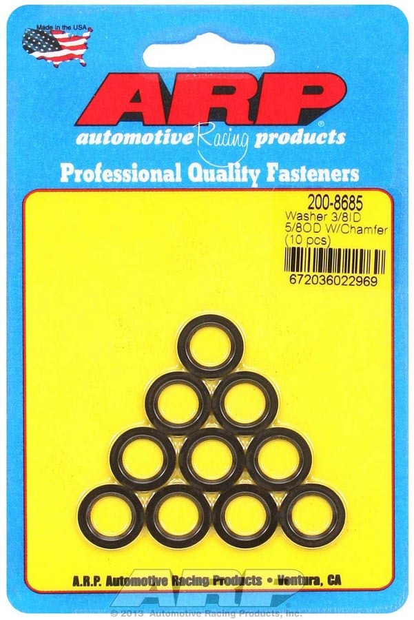 ARP Black Washers - 3/8 ID x 5/8 OD Chamfer (10)