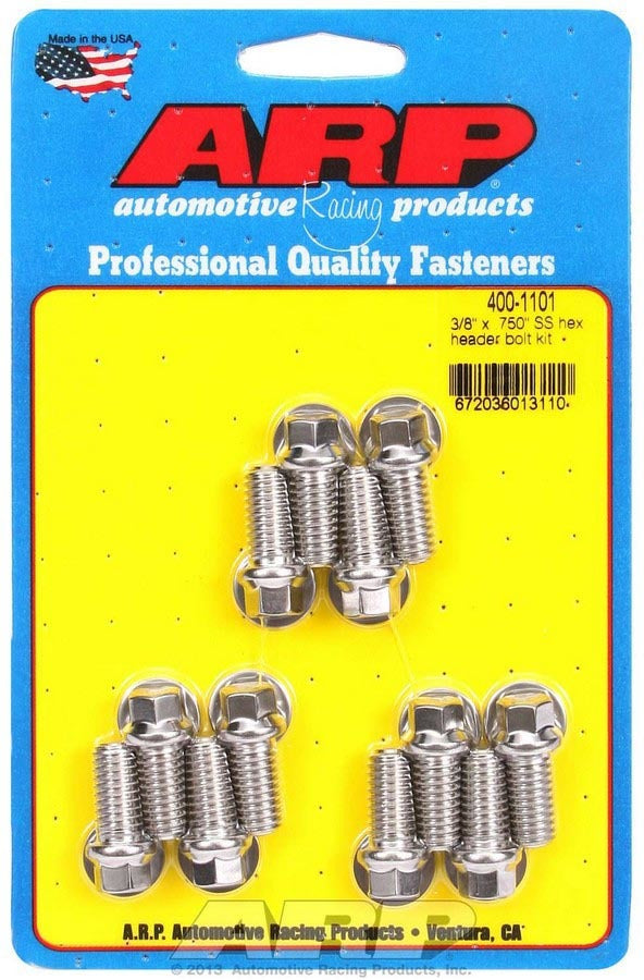 ARP S/S Header Bolt Kit - 3/8 x .750 UHL (12)