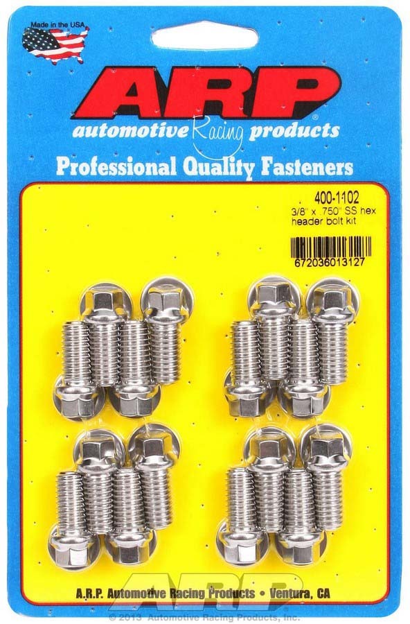 ARP S/S Header Bolt Kit - 3/8 x .750 UHL (16)