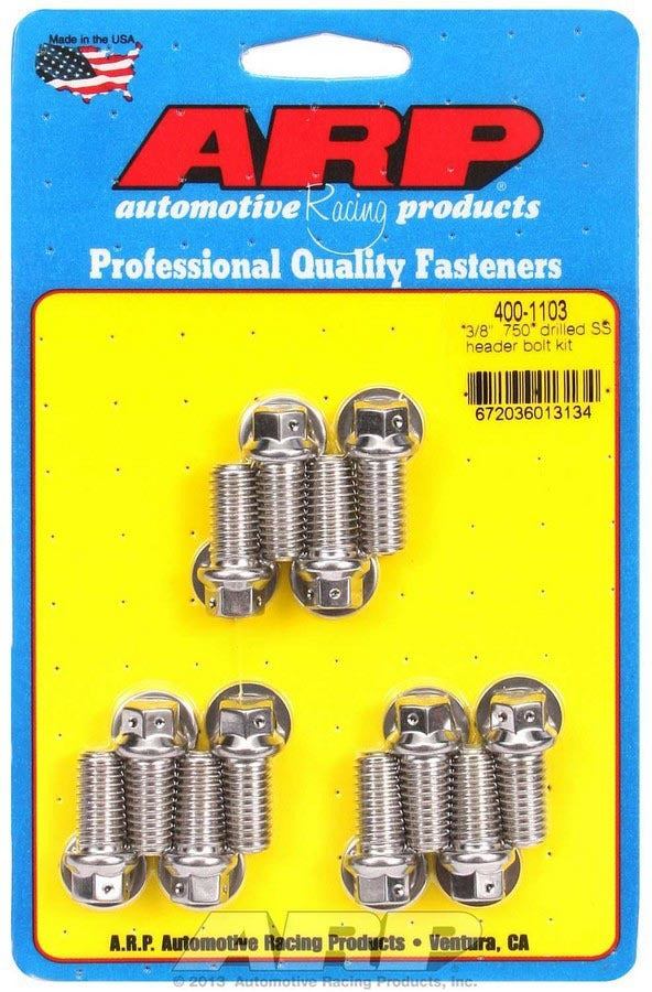 ARP S/S Header Bolt Kit - 3/8 x .750 UHL (12)