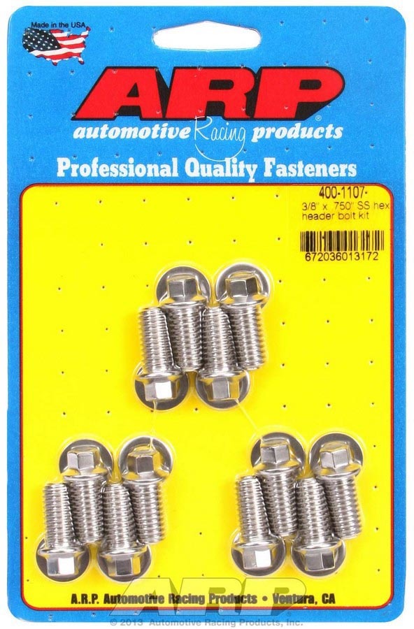 ARP S/S Header Bolt Kit - 3/8 x .750 UHL (12)