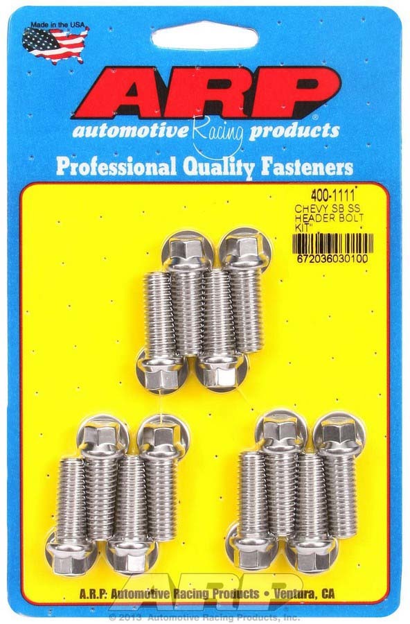 ARP S/S Header Bolt Kit - 3/8 x 1.00 UHL (12)