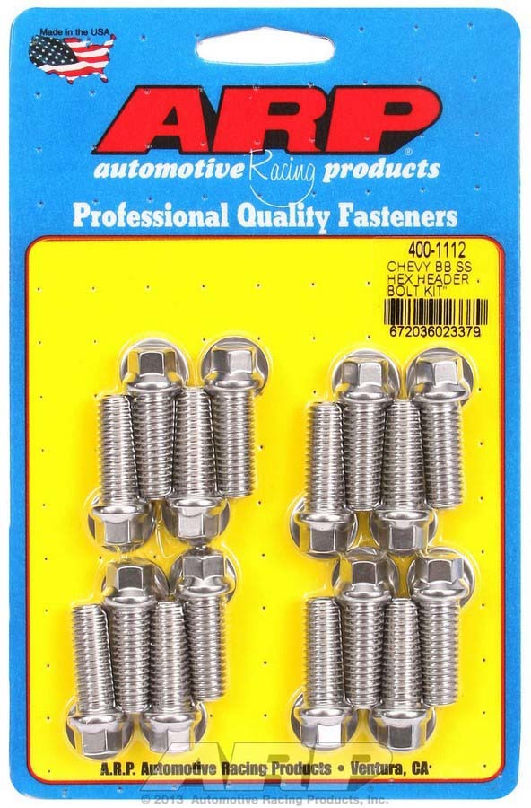 ARP S/S Header Bolt Kit - 3/8 x 1.00 UHL (16)