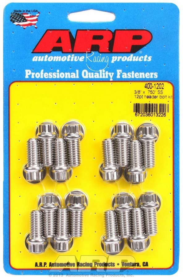 ARP S/S Header Bolt Kit - 3/8 x .750 UHL (16)
