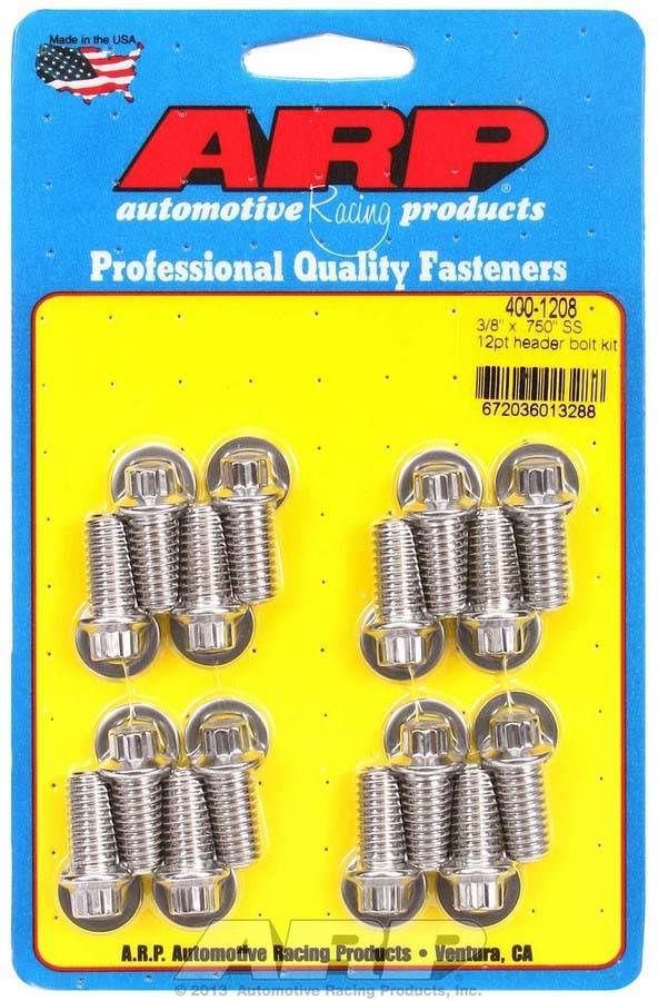 ARP S/S Header Bolt Kit - 3/8 x .750 UHL (16)