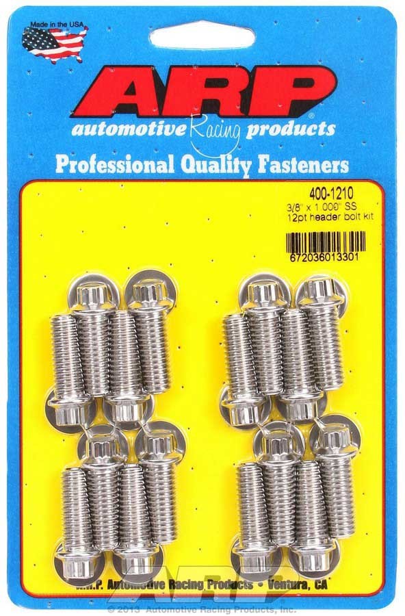 ARP S/S Header Bolt Kit - 3/8 x 1.00 UHL (16)