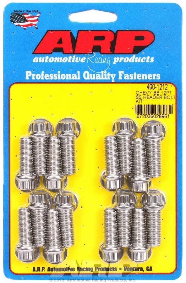 ARP S/S Header Bolt Kit - 3/8 x 1.00 UHL (16)