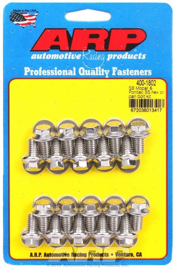 ARP Oil Pan Bolt Kit 6pt SS SBM & Pontiac V8
