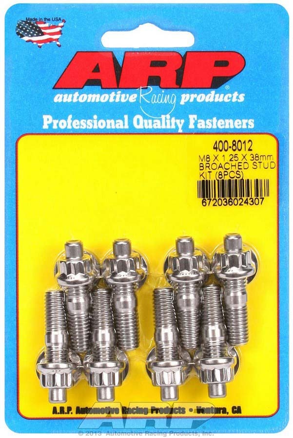 ARP Stud Kit - Broached 8pk 8mm x 1.25 x 38mm