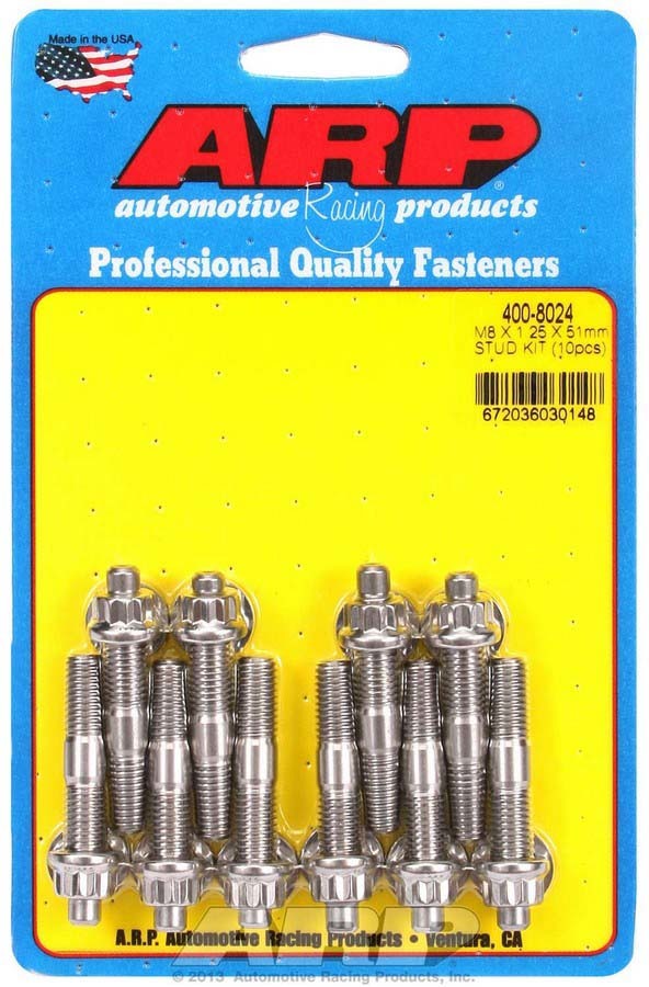 ARP S/S Stud Kit - (10) M8 x 1.25in x  51mm