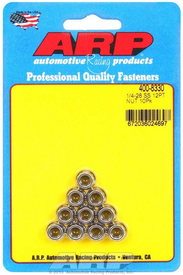 ARP S/S 12pt. Nuts - 1/4-28 (10)