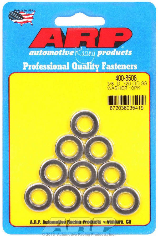 ARP S/S Flat Washers - 3/8 ID x .715 OD (10)