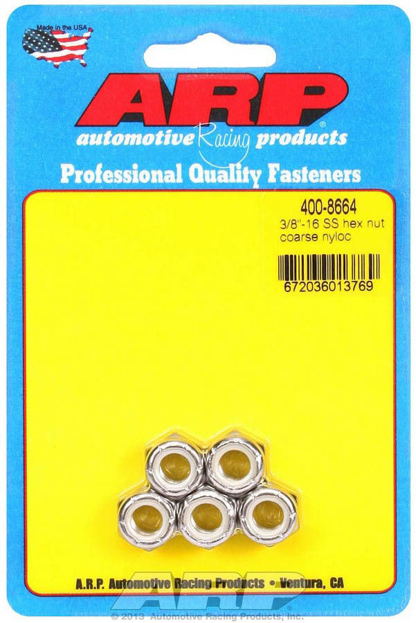 ARP S/S Hex Nyloc Nuts 3/8-16 (5)