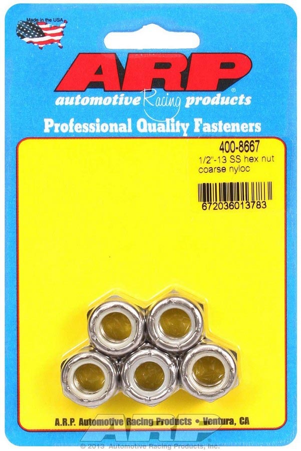 ARP S/S Hex Nyloc Nuts 1/2-13 (5)