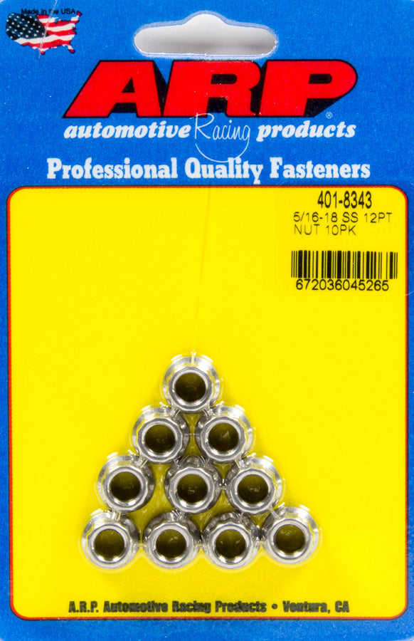 ARP S/S 12pt. Nut - 5/16-18 10pk