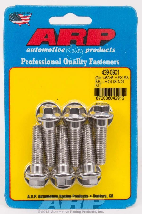 ARP S/S Bellhousing Bolt Kit - 6pt. GM V6/V8