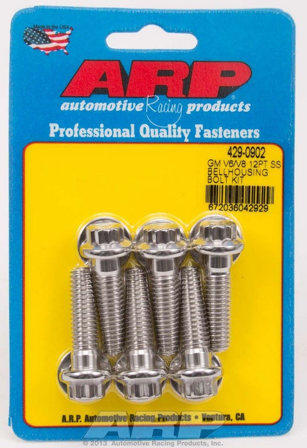 ARP S/S Bellhousing Bolt Kit - 12pt. GM V6/V8