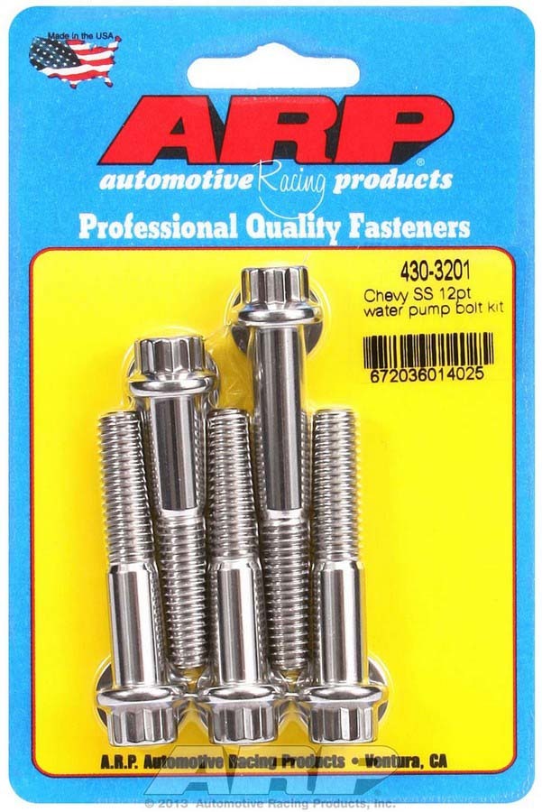 ARP S/S Water Pump Bolt Kit Chevy 12pt.