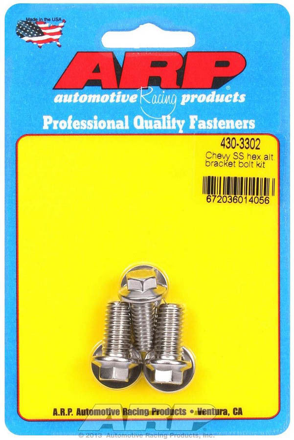 ARP S/S Chevy Alternator Bracket Bolt Kit 6pt.