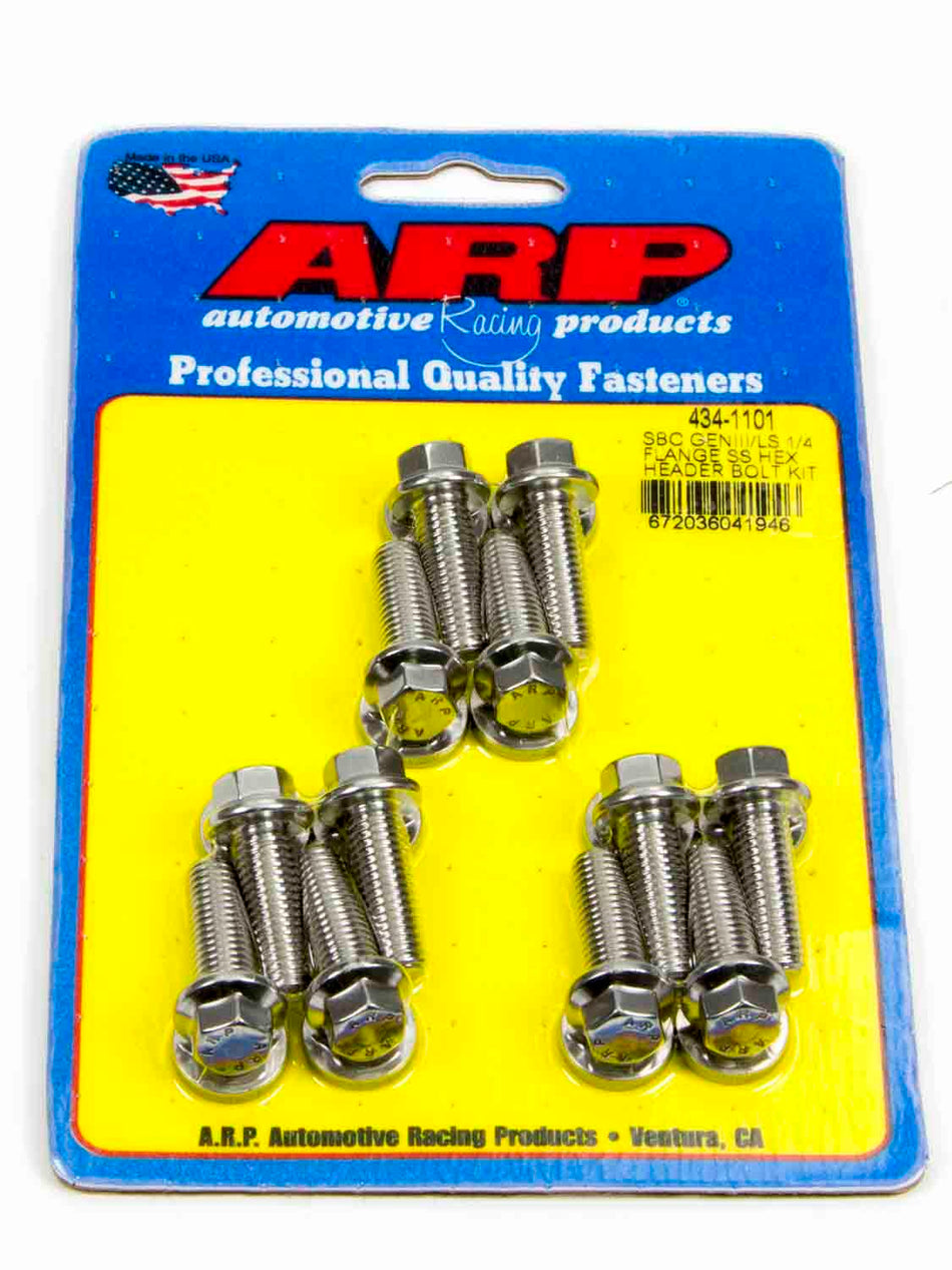 ARP S/S Header Bolt Kit - 6pt. GM LS