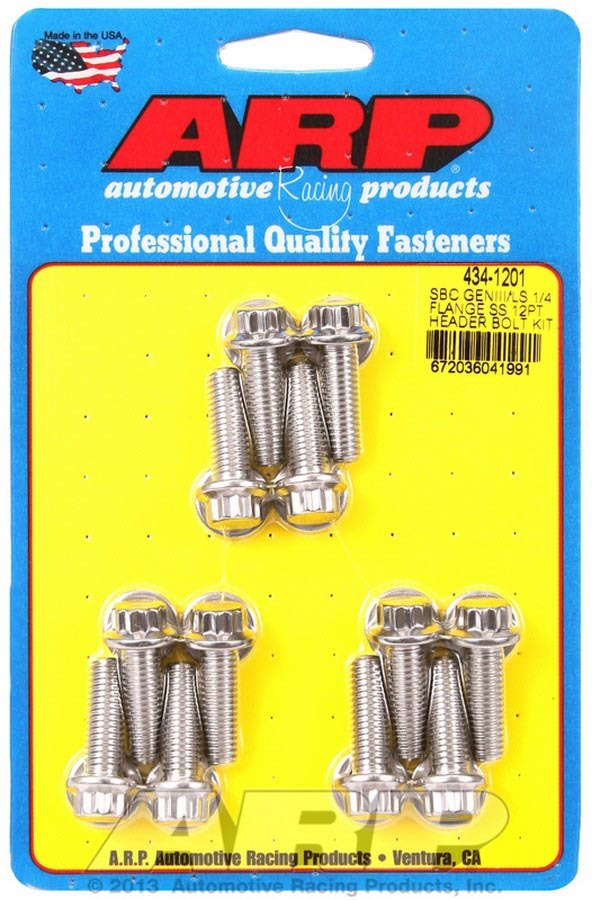 ARP S/S Header Bolt Kit - 12pt. GM LS