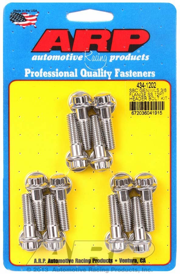 ARP S/S Header Bolt Kit - 12pt. GM LS