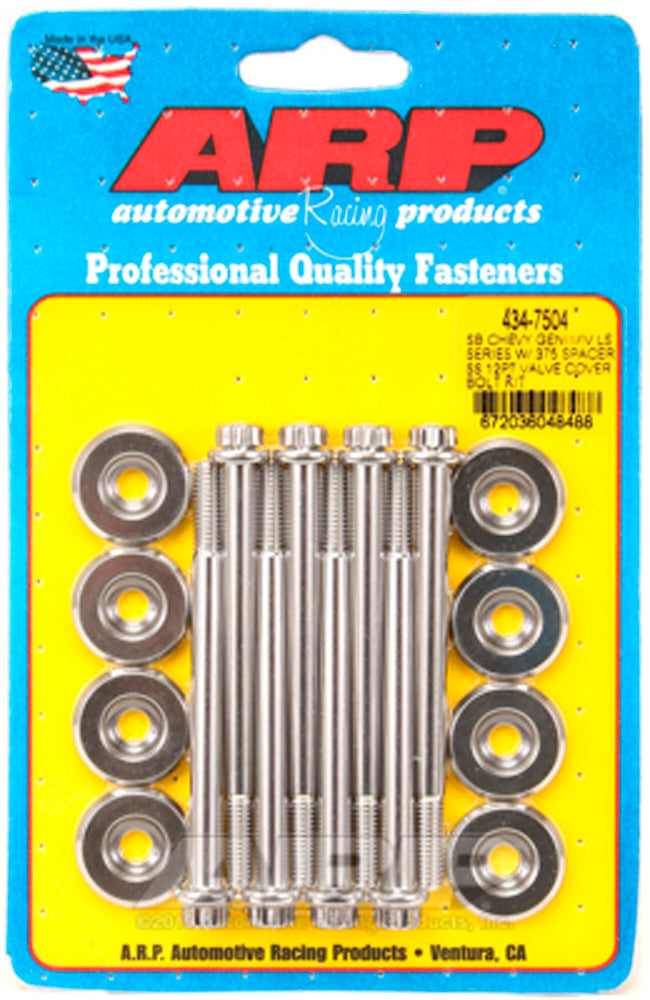 ARP Valve Cover 12pt SS Bolt Kit GM LS e/.375 Spacer