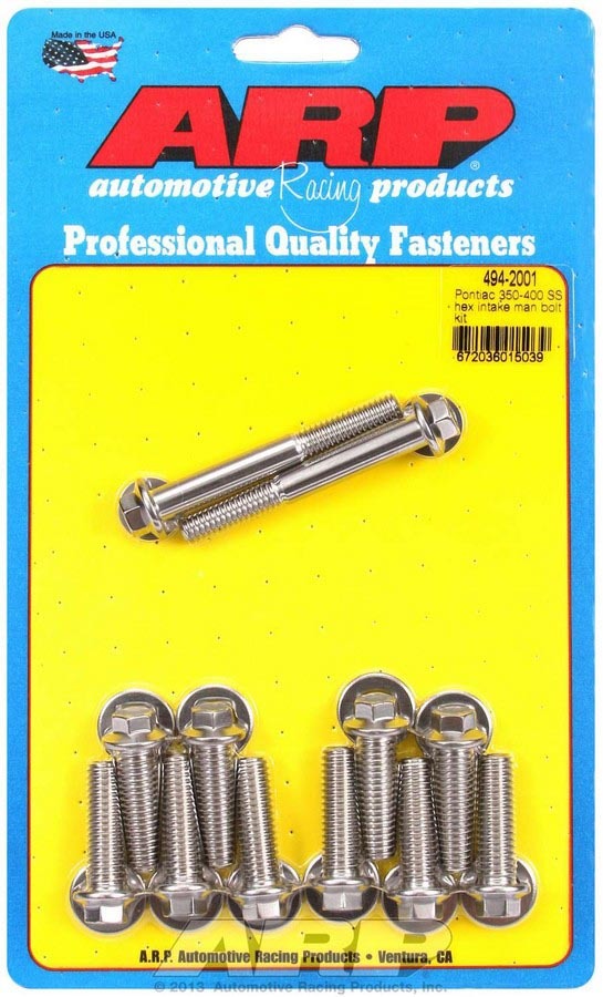 ARP Pontiac S/S Intake Bolt Kit 6pt.