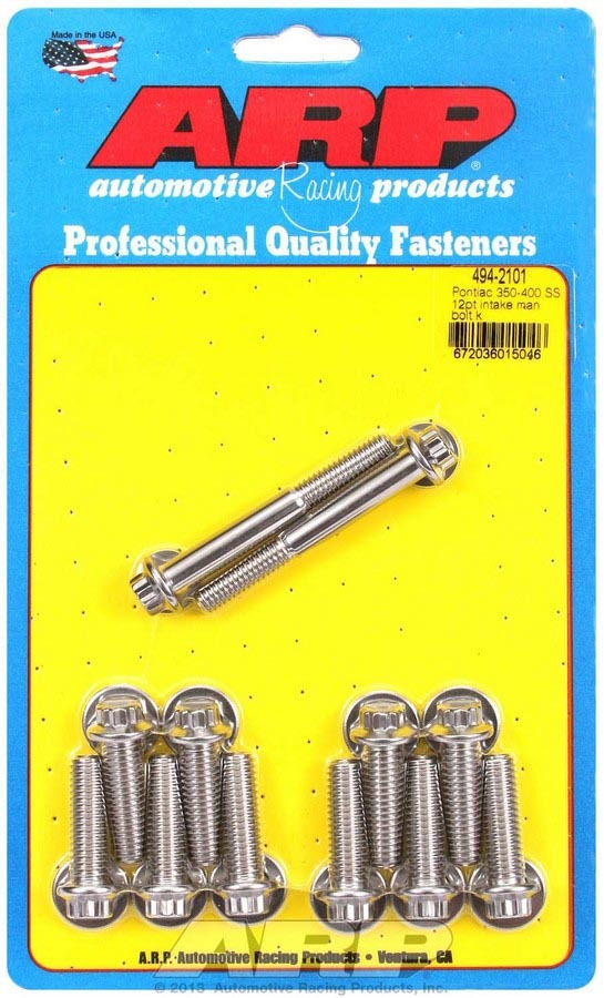 ARP Pontiac S/S Intake Bolt Kit 12pt.