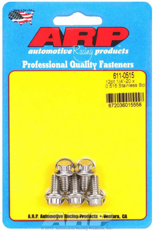 ARP S/S Bolt Kit - 12pt. (5) 1/4-20 x .515
