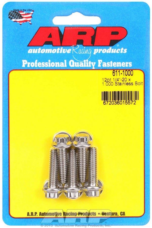 ARP S/S Bolt Kit - 12pt. (5) 1/4-20 x 1.000