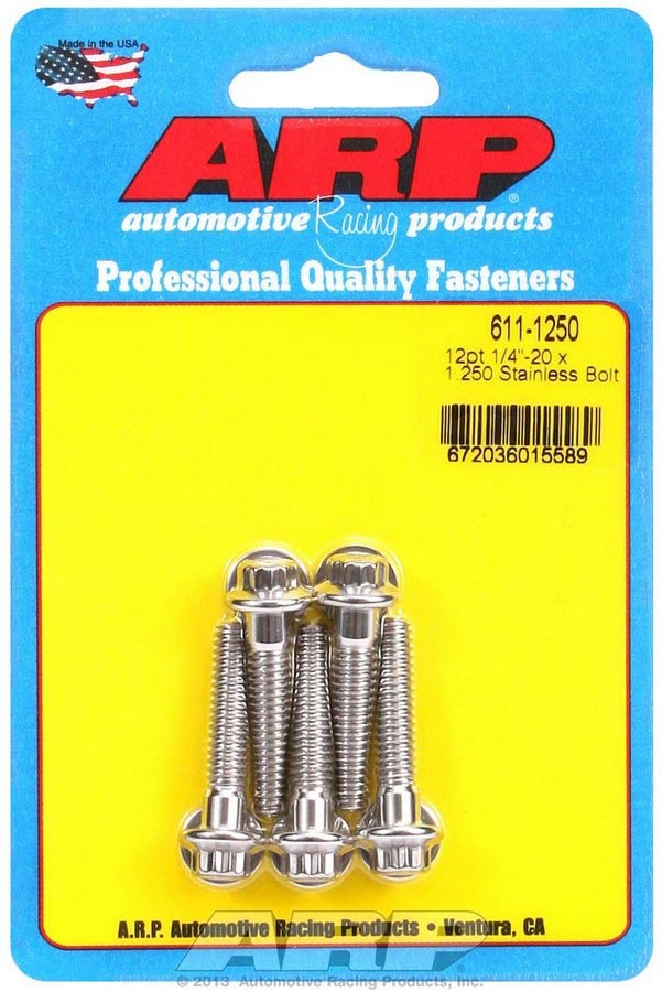 ARP S/S Bolt Kit - 12pt. (5) 1/4-20 x 1.250