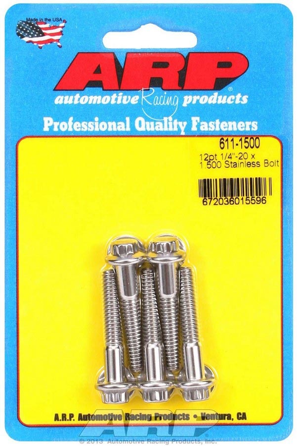 ARP S/S Bolt Kit - 12pt. (5) 1/4-20 x 1.500