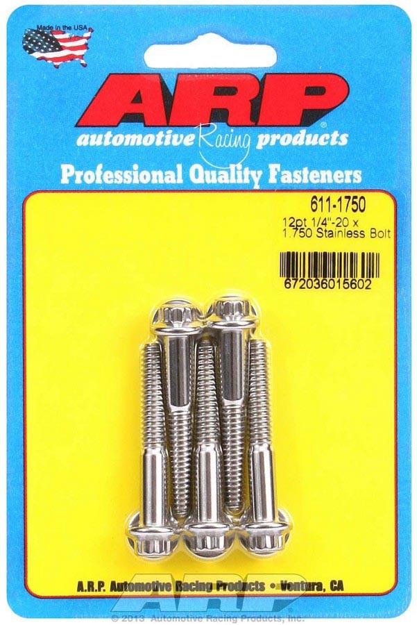ARP S/S Bolt Kit - 12pt. (5) 1/4-20 x 1.750