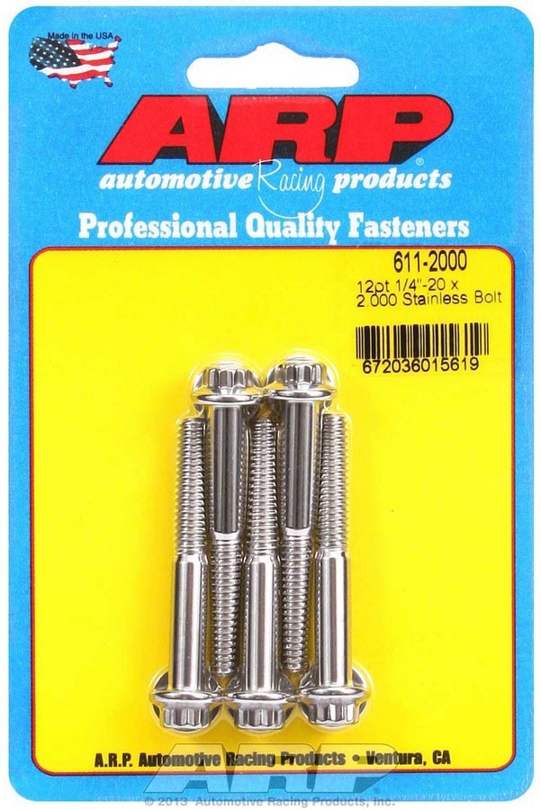 ARP S/S Bolt Kit - 12pt. (5) 1/4-20 x 2.000