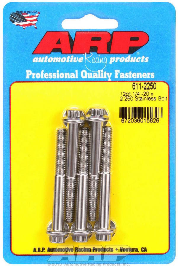 ARP S/S Bolt Kit - 12pt. (5) 1/4-20 x 2.250