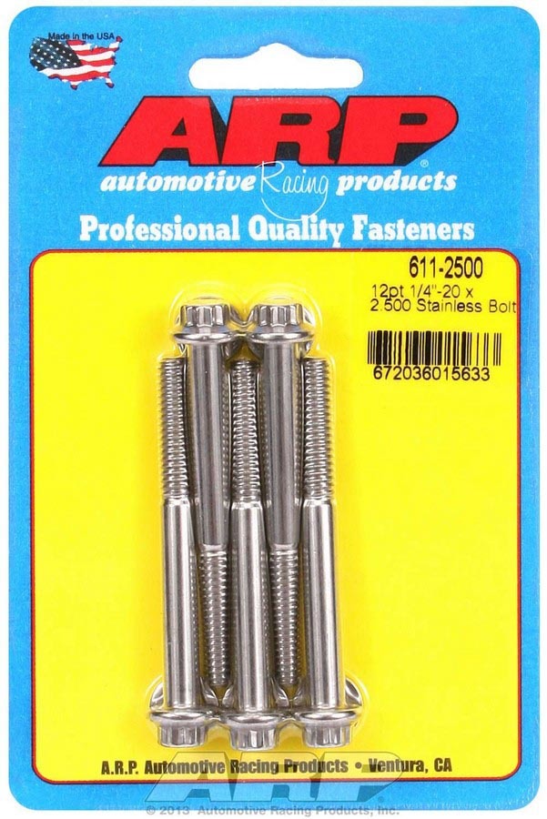 ARP S/S Bolt Kit - 12pt. (5) 1/4-20 x 2.500