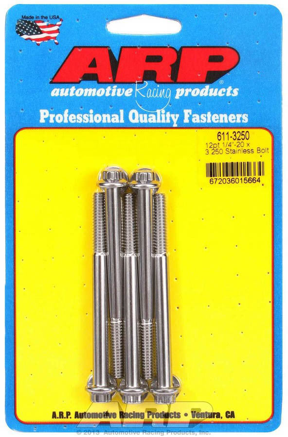ARP S/S Bolt Kit - 12pt. (5) 1/4-20 x 3.250