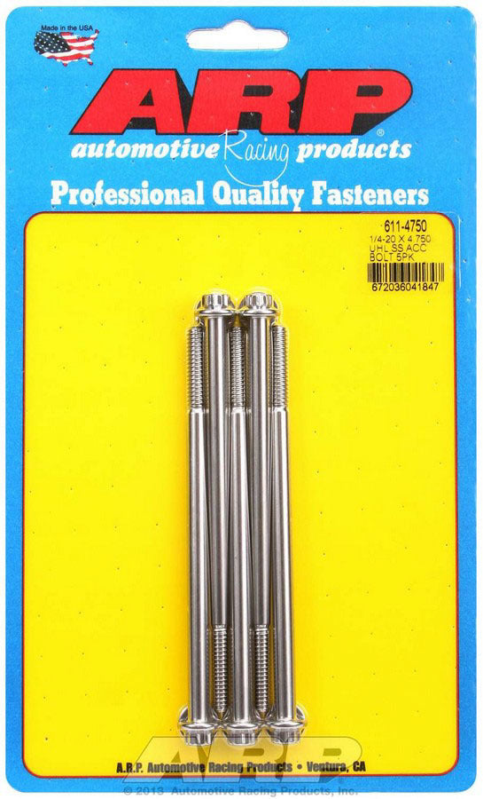 ARP S/S Bolt Kit - 12pt. (5) 1/4-20 x 4.750