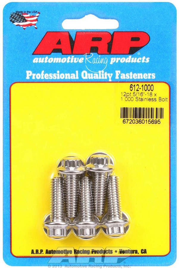 ARP S/S Bolt Kit - 12pt. (5) 5/16-18 x 1.000