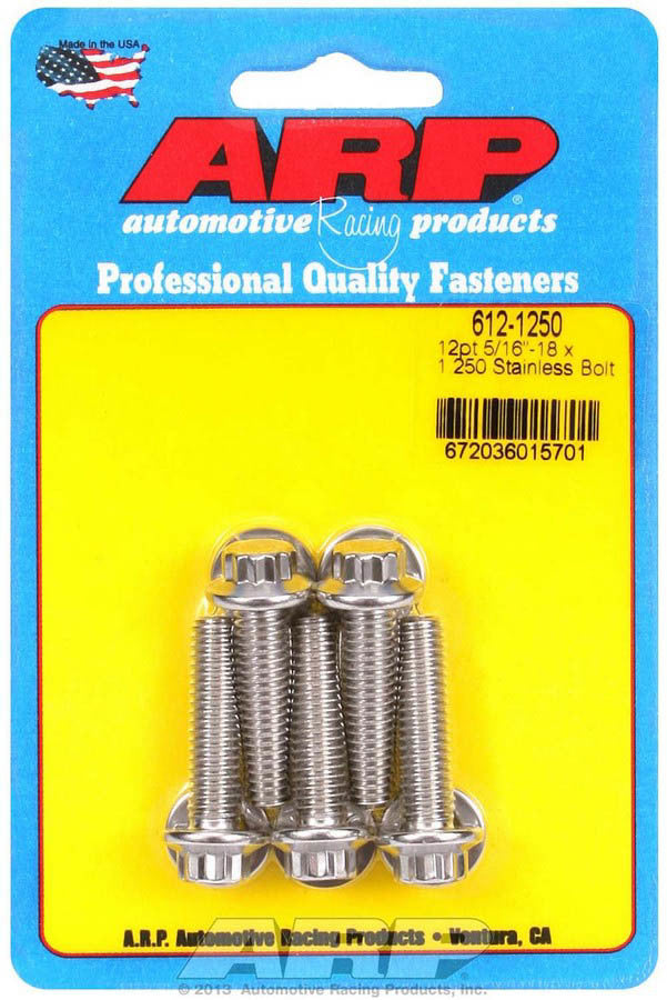 ARP S/S Bolt Kit - 12pt. (5) 5/16-18 x 1.250