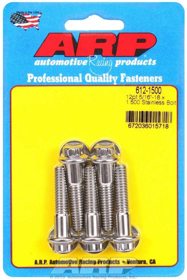 ARP S/S Bolt Kit - 12pt. (5) 5/16-18 x 1.500