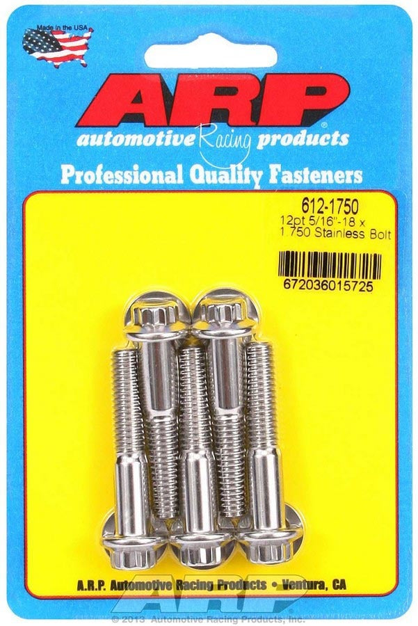 ARP S/S Bolt Kit - 12pt. (5) 5/16-18 x 1.750