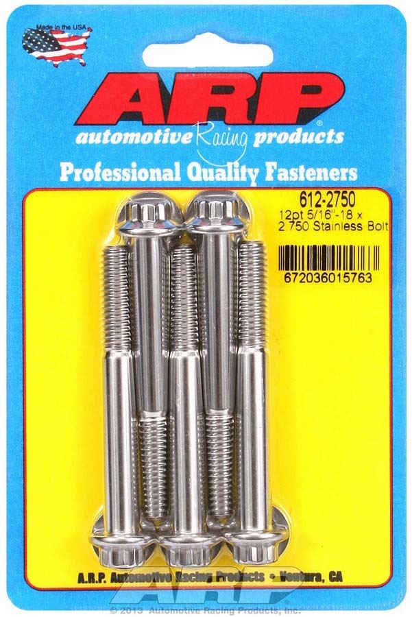ARP S/S Bolt Kit - 12pt. (5) 5/16-18 x 2.750